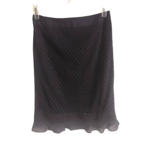 NWT Liz Claiborne Career Black Lace Skirt, Size 6 Petite
